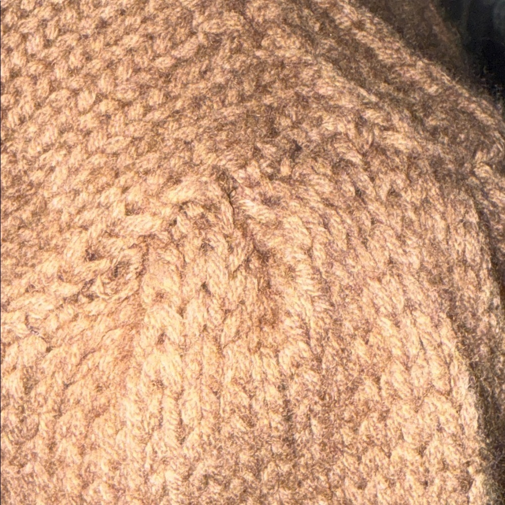 CO Wool Cashmere Blend Mocha Brown Fitted Cable Knit Sweater SZ XS - Picture 6 of 10